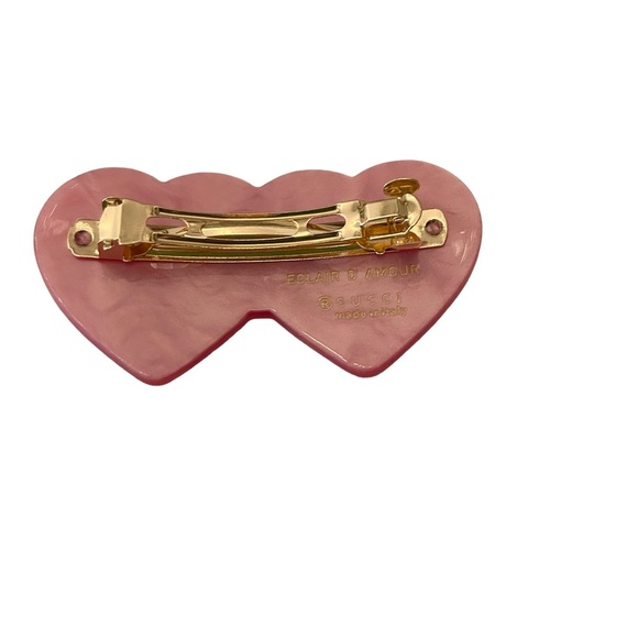 GUCCI Double Heart Women's Hair Clip Barrette Hair Accessory Clip - Picture 3 of 3